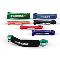 RubberBanditz Resistance Band Protective Sleeve Cover + Pull Up Assist Bands Set - Heavy Duty Exercise Bands for Powerlifting, Mobility, Stretching, and Band Protection with Nylon Fitness Cover