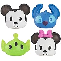 Disney Just Play Impulse Squishy Characters 4PK, Includes Mickey Mouse, Minnie Mouse, Stitch, and Alien, Kids Toys for Ages 3 Up