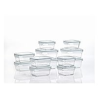 GLASSLOCK 24 Piece Oven Microwave Safe Glass Food Storage Containers Set w/Lids