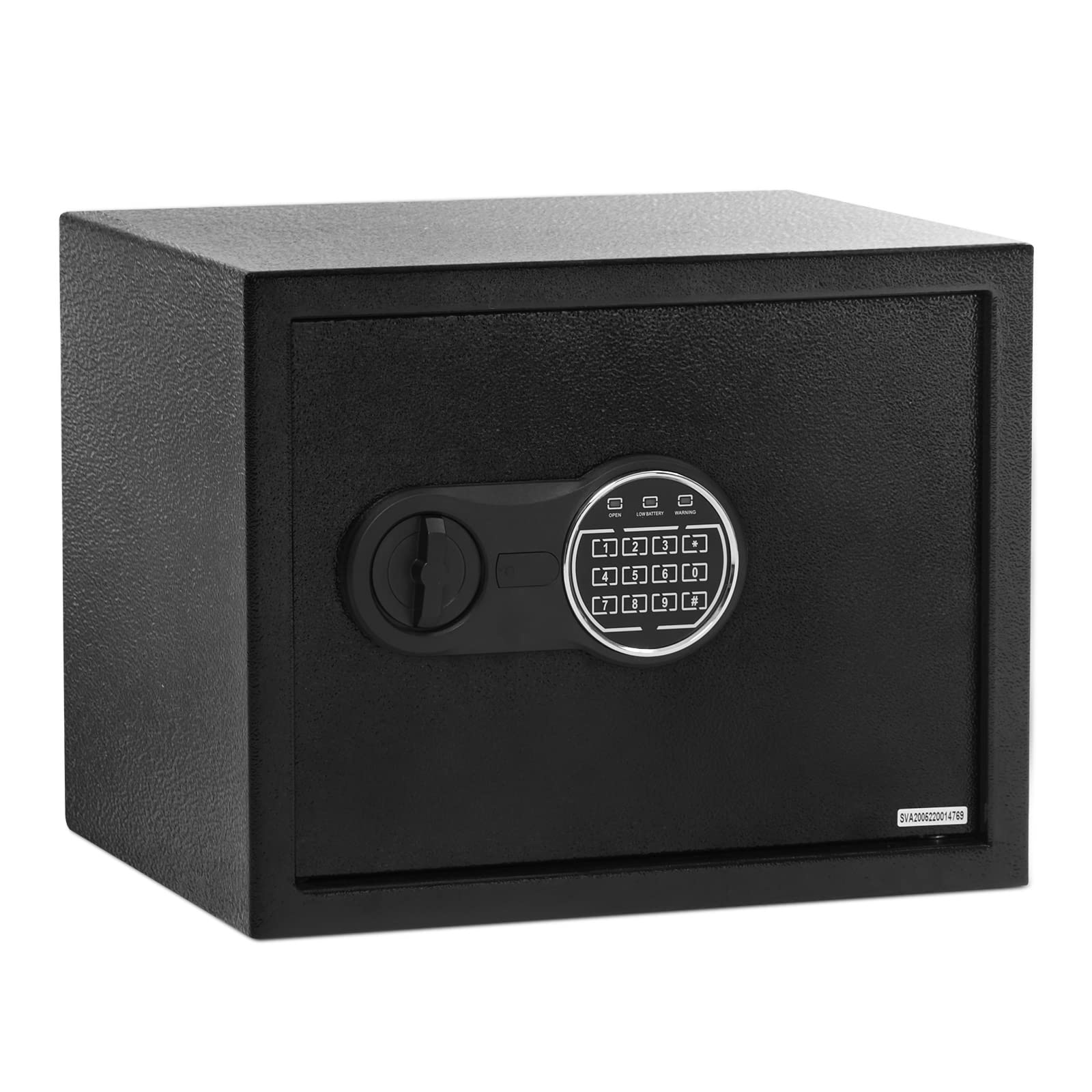 Security Safe with Digital Keypad Lock, 14.9 x 11.8 x 11.8 Inches Steel Safe with Interior Lining and Bolt Down Kit, Secure Documents, Jewelry, and Valuables