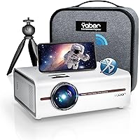 Mini Projector with 5G WiFi and Bluetooth 5.1, YABER 2023 Upgraded Movie Projector 1080P and 4K Supported, Ourdoor Portable Projector with Tripod and Bag, Compatible with Smartphone/PC/TV Stick