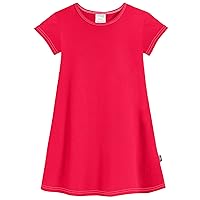 City Threads Made in USA Girls Soft Cotton Short Sleeve Cover Up Dress for Sensitive Skin