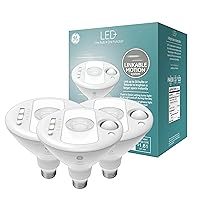 GE LED+ Motion Sensor LED Light Bulbs, Linkable Security Lights, PAR38 Outdoor Floodlights, Warm White (3 Pack)