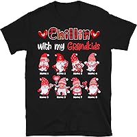 Personalized Grandma Grandkids Shirt, Custom Chillin with My Grandkids Nana Mimi Mom Shirt, Funny Valentine Matching Kids Name on Shirt