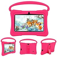 Veidoo Kids Tablet, 7 inch Android Tablet for Kids 2GB Ram 32GB Storage, Toddler Tablet with IPS Screen, Parent Control, Bluetooth, WiFi, Kid-Proof case with Kickstand, Learning (Light Pink)