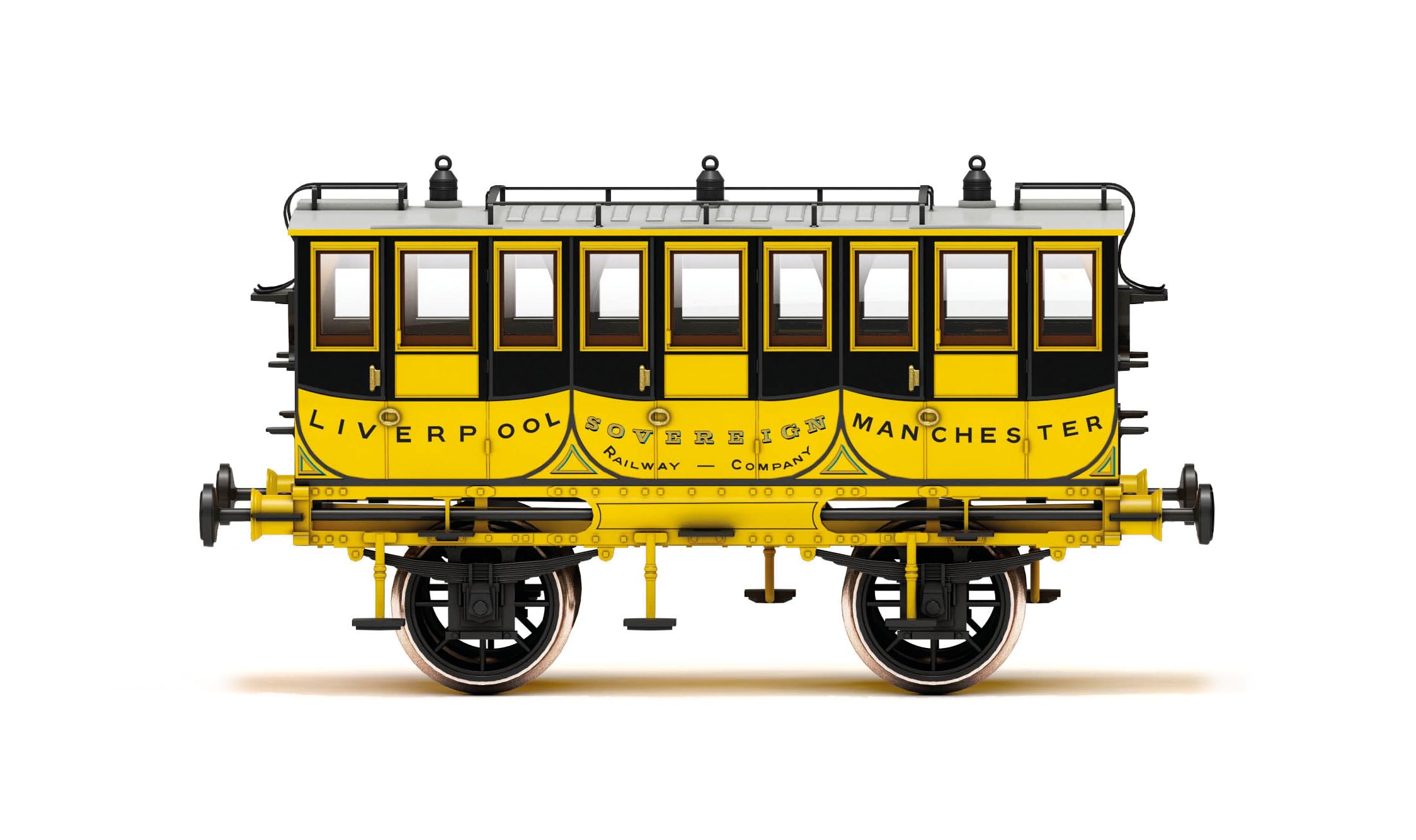 Hornby R40445 L&MR, 1st Class Coach 'Sovereign' - Era 1 Loco - Steam for Model Railway Sets
