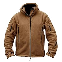 Men's Military Tactical Sport Jacket Warm Fleece Zip Up Hoodies Fleece Hooded Coats Outdoor Adventure Jackets Outwear