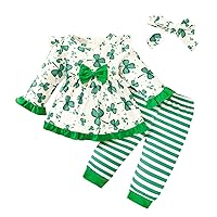 Baby Toddler Baby Girls Outfits Ruffle Long Sleeve Top Dress +Print Pants+Scarf 3Pcs Tops Baby Clothes