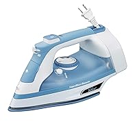 Steam Iron & Vertical Steamer for Clothes with Scratch-Resistant Soleplate, Adjustable Steam Settings + 8’ Cord Wrap, 3-Way Auto Shutoff, Anti-Drip, Self-Cleaning, 1500 Watts, Blue