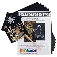 Scratch Paper, 5 Sheets Gold and 5 Sheets Silver Foil, 8-1/2