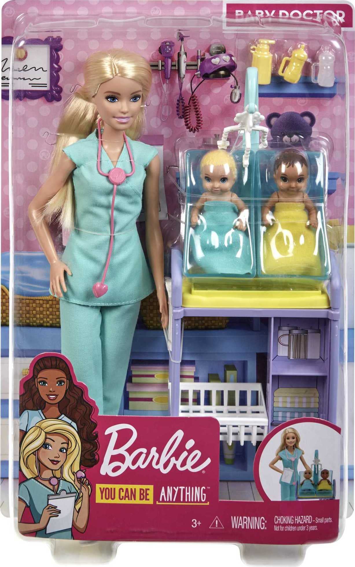Barbie Careers Doll & Playset, Baby Doctor Theme with Blonde Fashion Doll, 2 Baby Dolls, Furniture & Accessories