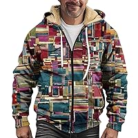 Thick Hoodie Men Christmas Jacket Winter Zip Up Hoodie Sherpa Fleece Lined Jackets Sweatshirt Warm Heavyweight Coat