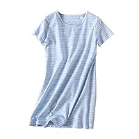 Girl's Stripes Nightgowns Cotton Sleep Shirts Sleepwear Princess Nightdress