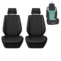 FH Group Front Seat Protectors NeoSupreme Luxury Front Set with Gift with Gift - Universal Fit for Cars, Truck, & SUVs (Black)