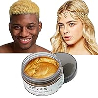 Gold Temporary Hair Color Wax Dye,Kids Hair Spray Disposable Natural Hair Strong Style Gel Cream Hair Dye,Instant Hairstyle Mud Cream for Party, Cosplay, Masquerade etc.(Gold)