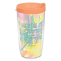Tervis Made in USA Double Walled Margaritaville Breathe In And Out Insulated Tumbler Cup Keeps Drinks Cold & Hot, 16oz, Clear