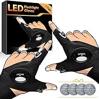 HANPURE Flashlight Gloves, Gifts for Fathers Day Dad Husband Birthday Present, Hands-Free Light for Car Repairing Fishing Camping, Cool Gadget Boyfriend Teen Boy Gift Idea Christmas Stocking Stuffers