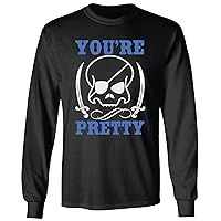 for Ladies You are Pretty Skull Design Trendy Stylish Black and Muticolor Unisex Long Sleeve T Shirt