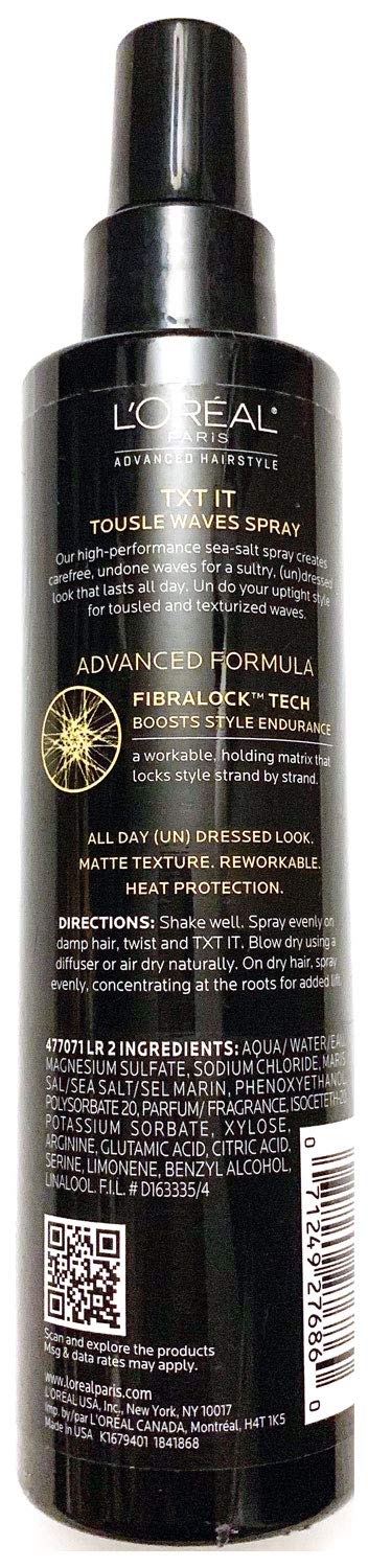 L'Oreal Paris Hair Care Advanced Hairstyle TXT It Tousle Waves Spray, 6.8 Fluid Ounce