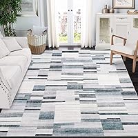 8x10 Area Rug Washable Indoor Large Carpet Modern Abstract Non-Slip Floor Cover Contemporary Rug Stain Resistant Geometric Carpet for Living Room Bedroom, Grey