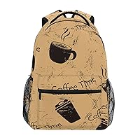 ALAZA Coffee Cup in Old Retro Style Backpack for Women Men,Travel Trip Casual Daypack College Bookbag Laptop Bag Work Business Shoulder Bag Fit for 14 Inch Laptop