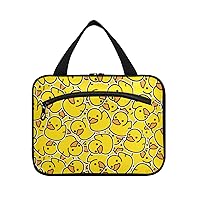 Yellow Rubber Duck Toiletry Bag for women and men with Compartments and Hook Water-Resistant Cosmetics Makeup Bag Travel Makeup Organizer Cosmetics Holder