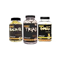 CONTROLLED LABS Overall Health Bundle, 45 Serving Orange Triad, 90 Count Orange Health IQ, 120 Count Orange Oximega Fish Oil, Muscle Building and Recovery Supplement for Men and Women