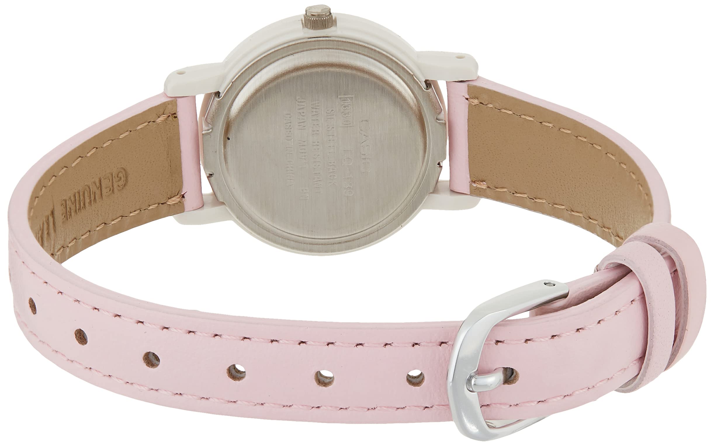 Casio Women's Light Pink Genuine Leather Analog Watch LQ139L-4B1