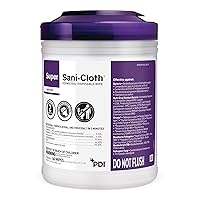 Super Sani-Cloth Germicidal Disposable Wipe, White, 6 X 6-3/4