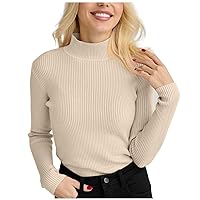 Women's Cropped Sweater Casual Half High Neck Underlay Solid Color Versatile Knitted Round Pullover Sweater