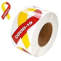 Fundraising For A Cause | Large Awareness Ribbon Stickers - Red & Yellow Awareness Ribbon Stickers on a Roll for Awareness, Fundraising & Envelope Labels (1 Roll - 250 Stickers)