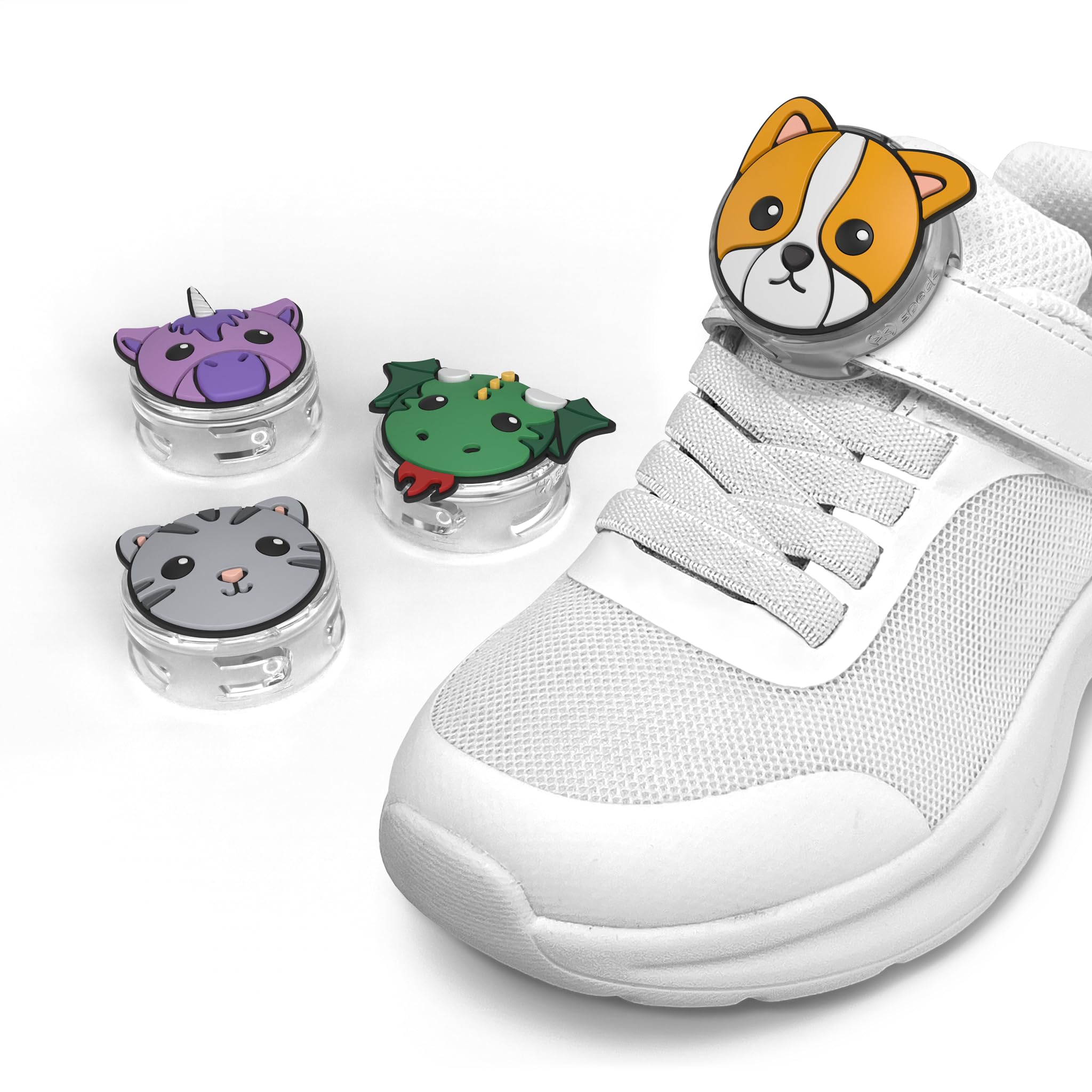 Speck Tagimals AirTag Holder Shoe Accessory, Kids 3+ Years Old, Variety Pack of 4