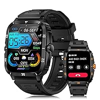 PINGKO Smart Watch with Bluetooth Call - 1.96' Fitness Watch Women Men with Heart Rate - Blood Pressure - Blood Oxygen: Sleep Monitor - 100+Sports Modes Fitness Tracker - Waterproof for Android iOS