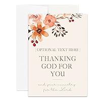 Personalized Ministry Appreciation Card Custom Your Image Here for Pastor, Minister, Church Staff, Ministry Appreciation Gift Card for Ministers (Single Card)