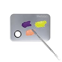 Mehron Makeup Professional Stainless Steel Artist Mixing Palette with Spatula | Makeup & Foundation Palette | Mixing Tray for Blending All Types of Beauty, Special FX, Halloween, & Performance Makeup