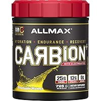 ALLMAX Nutrition - CARBION+ Workout Hydration Supplement Powder with Electrolytes, Supports Endurance, Recovery, and Exercise Performance, Gluten Free and Vegan, Pineapple Mango, 25 Servings