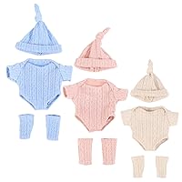 Dolls Doll Clothing Reborn for 7.9 inches Doll 3 Set Soft Doll Clothes 3 Colors for Friendly Skin with Doll Outfits for Newborn Girls