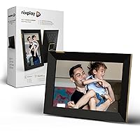 Nixplay Digital Touch Screen Picture Frame with WiFi - 10.1” Photo Frame, Connecting Families & Friends (Black/Gold)