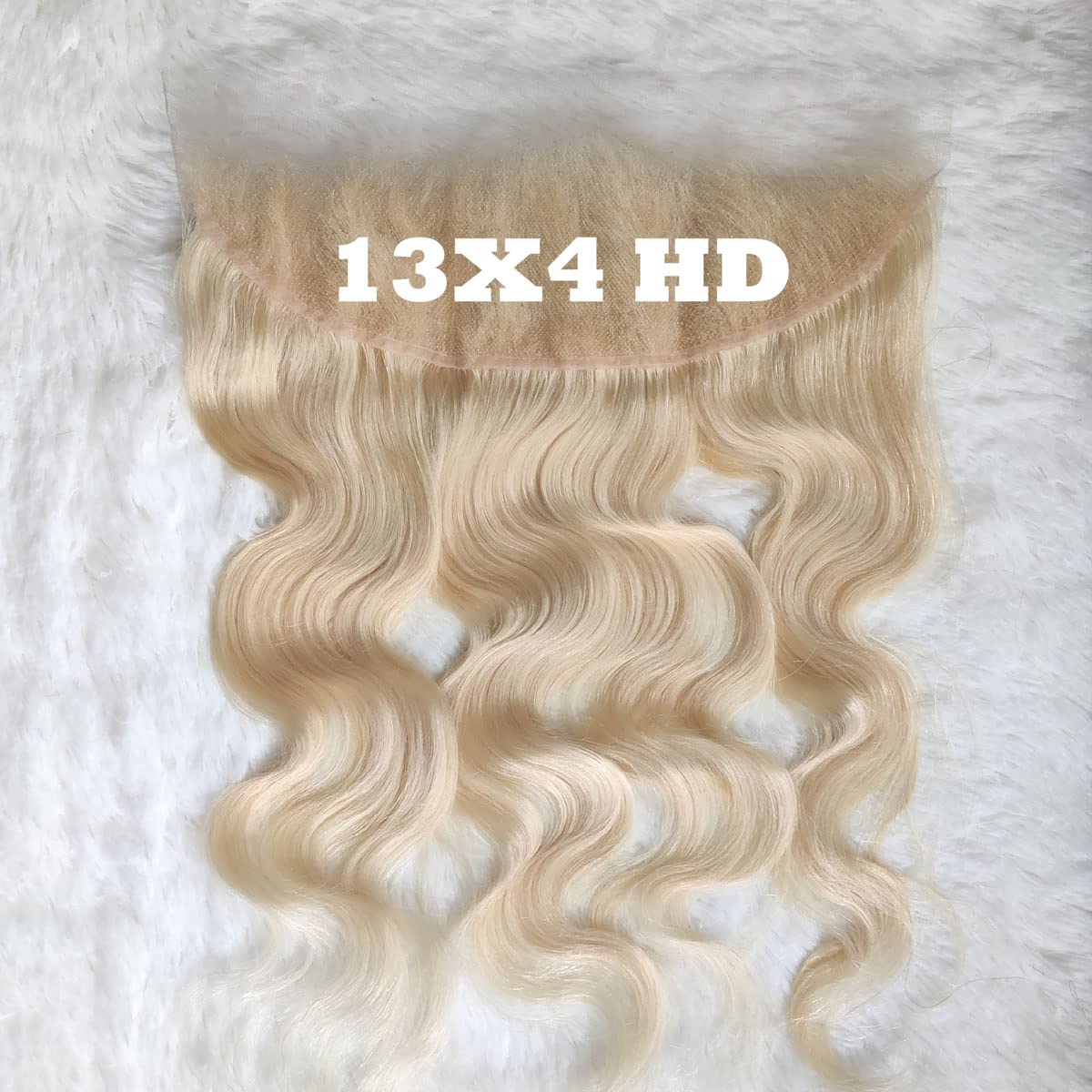 Forawme 10A Brazilian Blonde Hair Body Wave Pre Plucked High Definition Full Lace Frontals Human Hair Pieces 16 Inch 13X4 Ear To Ear 613 HD Transparent Swiss Lace Frontal Closure With Natural Hairline