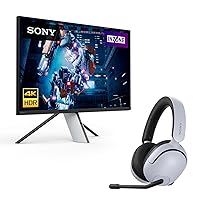 Sony 27” M9 4K HDR 144Hz Gaming Monitor with Full Array Local Dimming and NVIDIA G-SYNC (2022) H5 Wireless Headset, 360 Spatial Sound, 2.4Ghz Wireless and 3.5mm Audio Jack, WH-G500 White