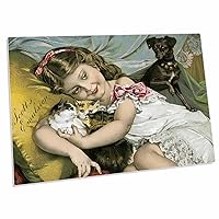 Scotts Emulsion Cute Little Girl with Kittens and a... - Desk Pad Place Mats (dpd-169868-1)