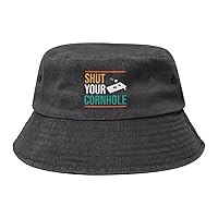 Shutes Your Cornhole Denim Bucket Hats Washed Cowboy Sunhat Calssic Fishing Cap for Men Women