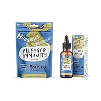 Allergy & Immunity Booster Liquid & Chew Bundle for Dogs & Cats, for Allergy Relief with Echinacea, Elderberry, and Milk Thistle, Itch Relief, Cough Relief, Sneeze Relief, Promotes Longevity