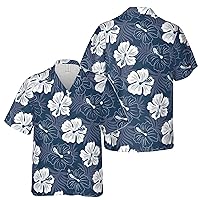 Classic Blue White Flower Hawaiian Shirt S-5XL