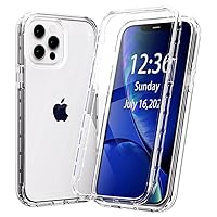 Case for iPhone 13&14 Clear Cute Phone Case Soft TPU Full Rugged Case with Built-in Touch Sensitive Anti-Scratch Screen Protector Shockproof Cases