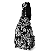 Paisley Pattern Crossbody Bag Over Shoulder Sling Backpack Casual Cross Chest Side Pouch