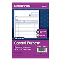 Adams General Purpose Unit Sets, 5.67 x 8.5 Inches, 2-Part, Carbonless, White/Canary, 100 Sets per Pack (NC2581)