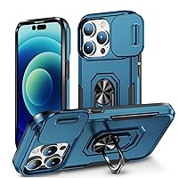 Phone Case for iPhone 14 Pro Max Case iPhone 14 Pro Max Phone Case with Kickstand Ring Holder, with Camera Cover, with Magnetic Car Mount Function, for iPhone 14 Pro Max - Blue