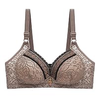 Women's Comfortable Gathering Anti Sagging Thin Sexy Medium and Old Age LargeBra Without Womens Sports Bras