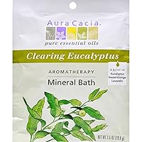 Aura Cacia Clearing Eucalyptus Aromatherapy Mineral Bath | 2.5 oz. Packet